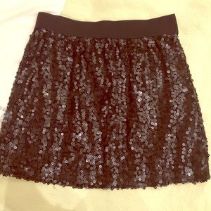 Aqua Black Matte Sequin Skirt